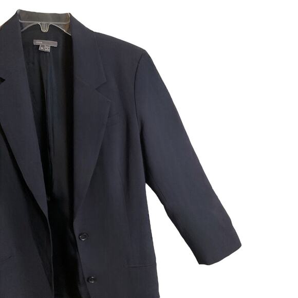 Vince Camuto Women’s Navy Blue Size 10 Long Sleeve Two Button Business Y2K - Picture 8 of 13
